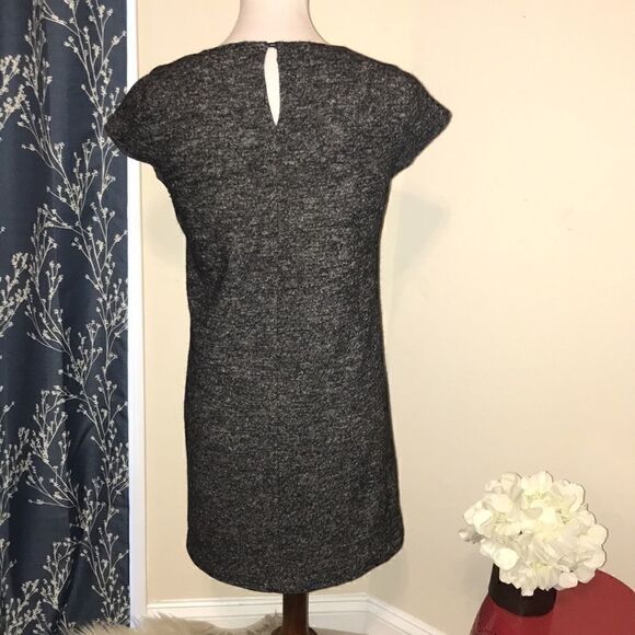 Madewell Mod Sheath Wool Dress Leather Trim - Picture 4 of 9